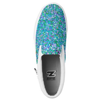 Multicolor Mosaic Modern Grit Glitter #2 Slip-on Sneakers by thieny at Zazzle