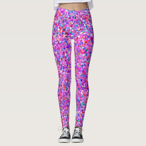 Multicolor Mosaic Modern Grit Glitter 3 Leggings