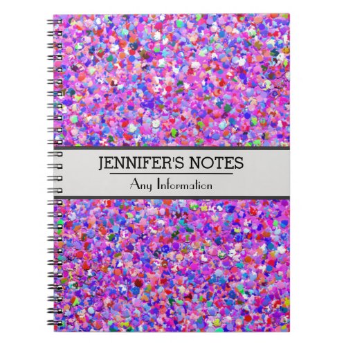 Multicolor Mosaic Modern Grit Glitter 3 Notebook