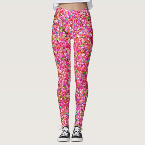 Multicolor Mosaic Modern Grit Glitter 4 Leggings