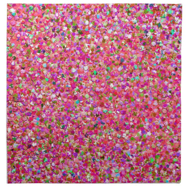 Multicolor Mosaic Modern Grit Glitter #4 Napkin (Front)