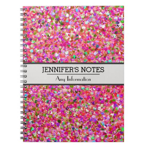 Multicolor Mosaic Modern Grit Glitter 4 Notebook