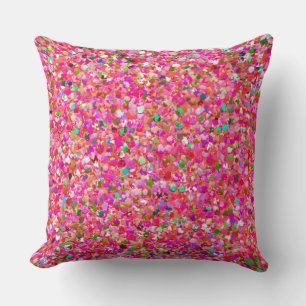 Multicolor Mosaic Modern Grit Glitter #4 Throw Pillow