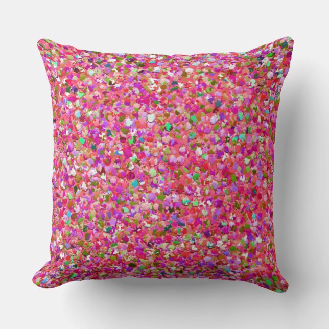 Multicolor Mosaic Modern Grit Glitter #4 Throw Pillow (Front)