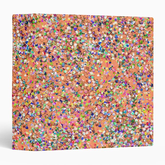 Multicolor Mosaic Modern Grit Glitter #5 Binder (Front/Spine)