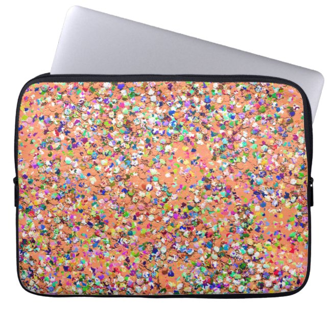 Multicolor Mosaic Modern Grit Glitter #5 Laptop Sleeve (Front)