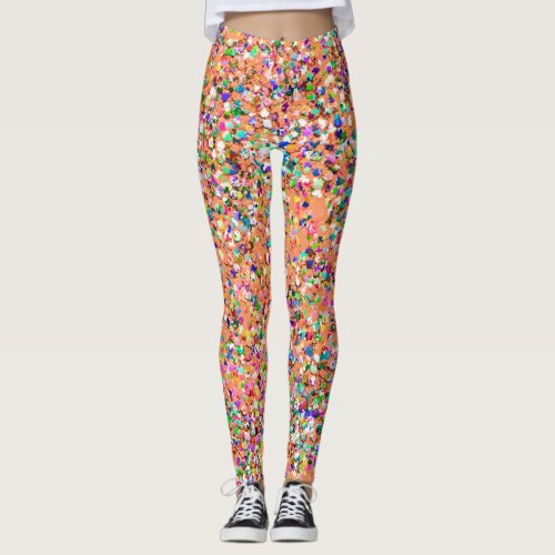 Multicolor Mosaic Modern Grit Glitter 5 Leggings