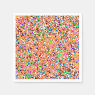 Multicolor Mosaic Modern Grit Glitter #5 Napkins