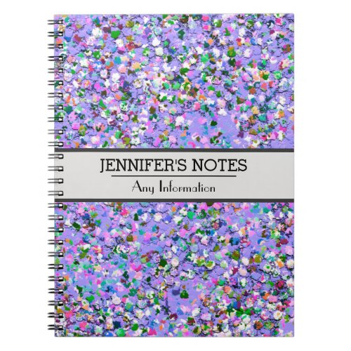 Multicolor Mosaic Modern Grit Glitter 6 Notebook