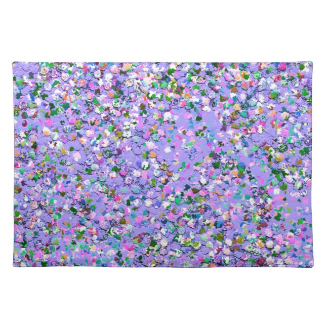 Multicolor Mosaic Modern Grit Glitter #6 Placemat (Front)