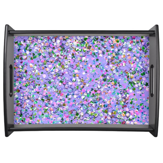 Multicolor Mosaic Modern Grit Glitter #6 Serving Tray (Front)