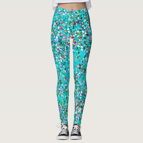 Multicolor Mosaic Modern Grit Glitter 7 Leggings