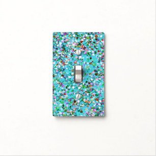 Multicolor Mosaic Modern Grit Glitter #7 Light Switch Cover