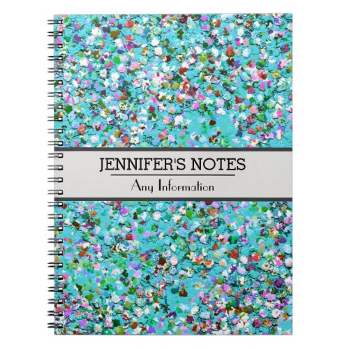 Multicolor Mosaic Modern Grit Glitter 7 Notebook