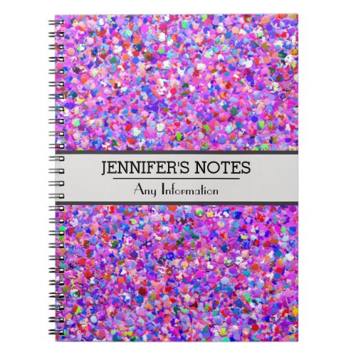 Multicolor Mosaic Modern Grit Glitter 8 Notebook