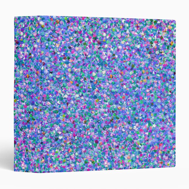 Multicolor Mosaic Modern Grit Glitter #9 3 Ring Binder (Front/Spine)