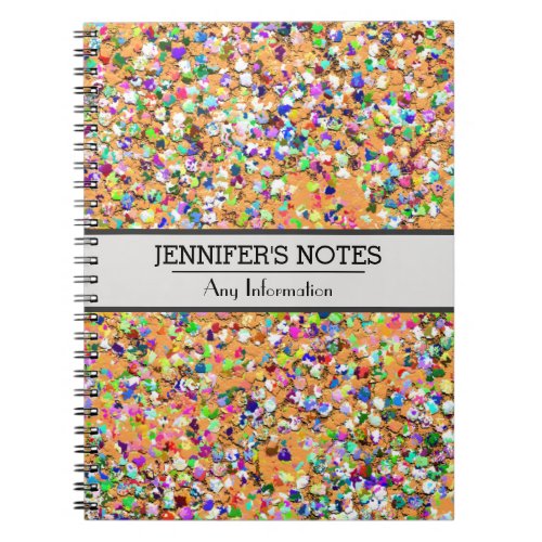 Multicolor Mosaic Modern Grit Glitter 9 Notebook