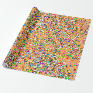 Multicolor Mosaic Modern Grit Glitter #9 Wrapping Paper