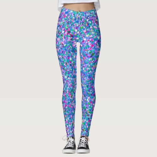 Multicolor Mosaic Modern Grit Glitter Leggings