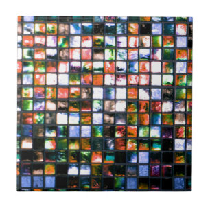 Multicolor Mosaic Squares Ceramic Tile