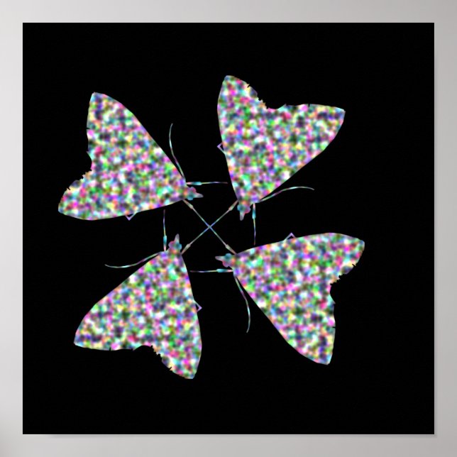 Multicolor Moth Art Print (Front)