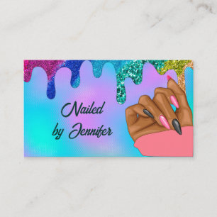 Multicolor Nail Tech Business Card