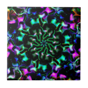Multicolor neon abstract ceramic tile