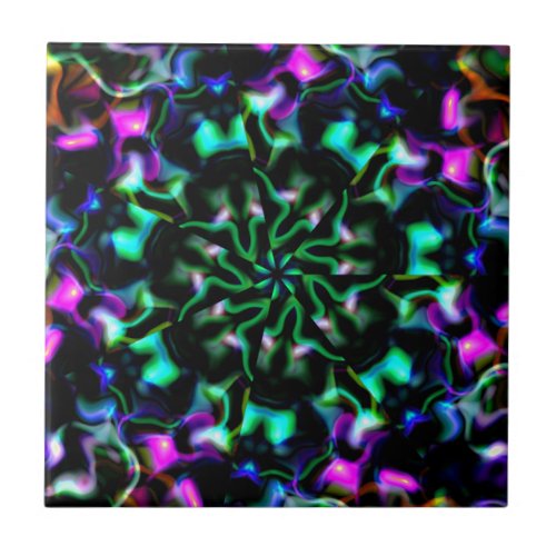 Multicolor neon abstract  ceramic tile