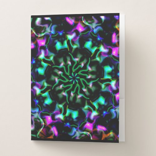 Multicolor neon abstract   pocket folder