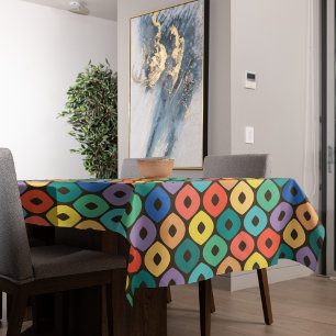 Multicolor Ogee Pattern Tablecloth