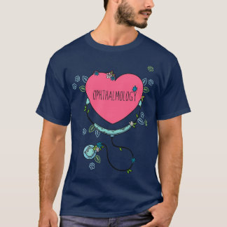 Multicolor Ophthalmology Heart Cute Pink Ophthalmo T-Shirt