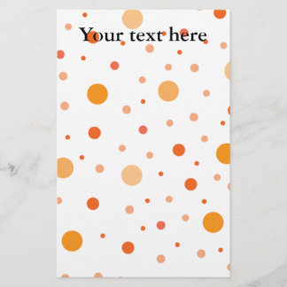 Multicolor orange polka dots stationery