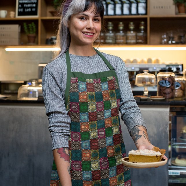 Multicolor Owl Pattern Apron (multicolor owl pattern apron)