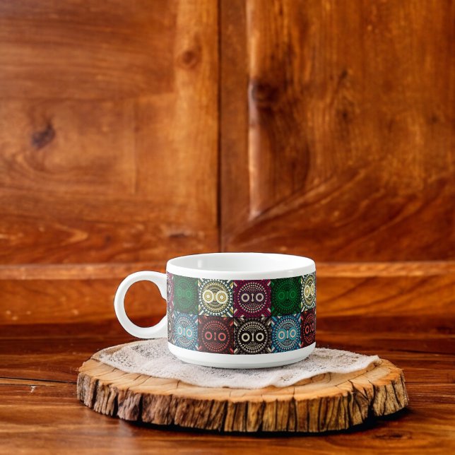 Multicolor Owl Pattern Bowl (Chili Bowl)