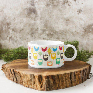 Multicolor Owl Pattern Bowl