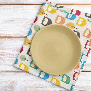 Multicolor Owl Pattern Cloth Placemat