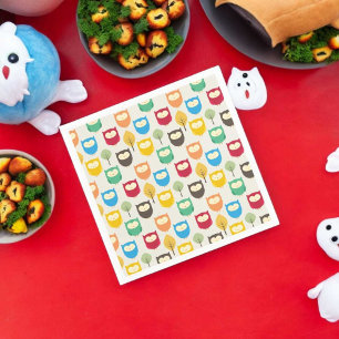 Multicolor Owl Pattern  Napkins