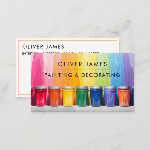 Multicolor paint painter and decorator artist business card