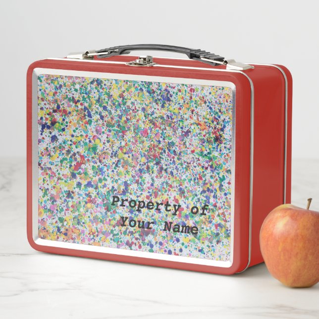 Multicolor Paint Splatter Metal Lunch Box (In Situ)