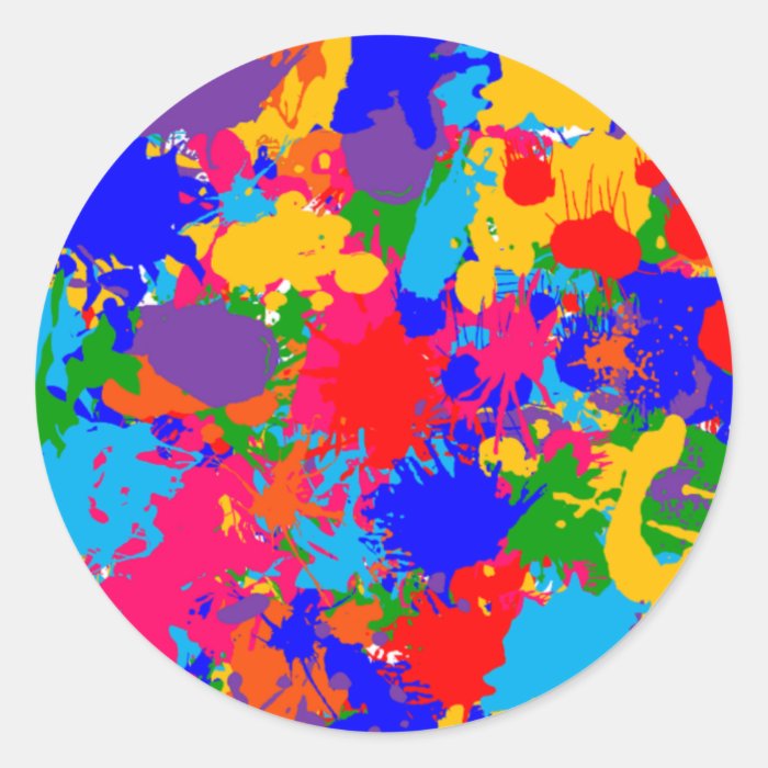 Multicolor Paint Splatter Sticker Zazzle