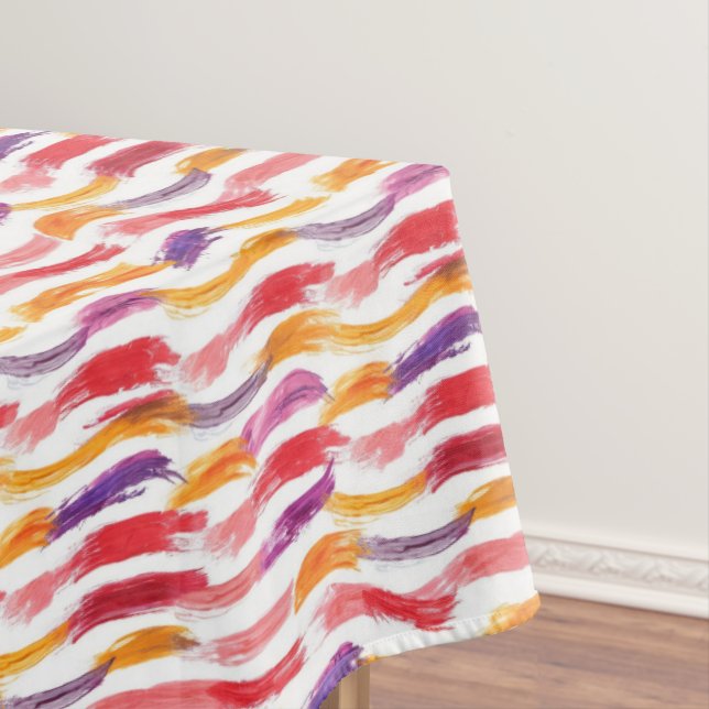 Multicolor paint strokes tablecloth (In Situ)