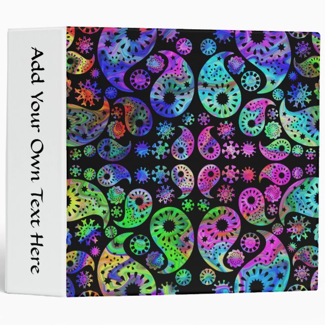 Multicolor Paisley Design. Binder (Front/Spine)