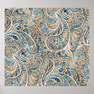 Multicolor Paisley Hand-Drawn Print