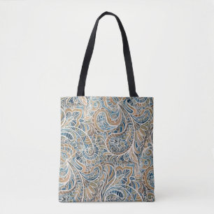 Multicolor Paisley Hand-Drawn Print Tote Bag