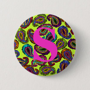 Multicolor Paisley Pinback Button