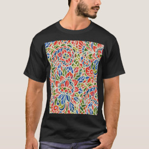 Multicolor Paisley Print Batik Pattern T-Shirt