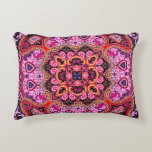 Multicolor paisley, scarf print design accent pillow