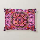 Multicolor paisley, scarf print design accent pillow (Back)