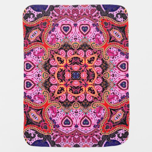Multicolor paisley scarf print design baby blanket