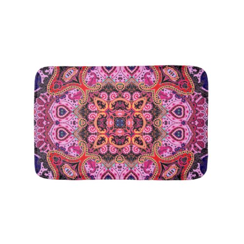 Multicolor paisley scarf print design bath mat